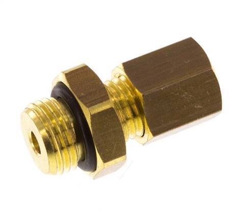 G 1/8'' Male x 4mm Brass Straight Compression Fitting with NBR Seal 150 Bar DIN EN 1254-2 [2 Pieces]