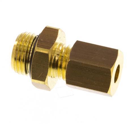 G 1/8'' Male x 4mm Brass Straight Compression Fitting with NBR Seal 150 Bar DIN EN 1254-2 [2 Pieces]