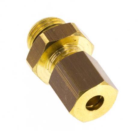G 1/8'' Male x 4mm Brass Straight Compression Fitting with NBR Seal 150 Bar DIN EN 1254-2 [2 Pieces]