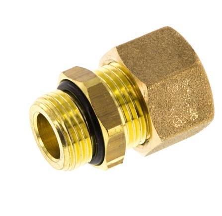 G 3/8'' Male x 12mm Brass Straight Compression Fitting with NBR Seal 75 Bar DIN EN 1254-2