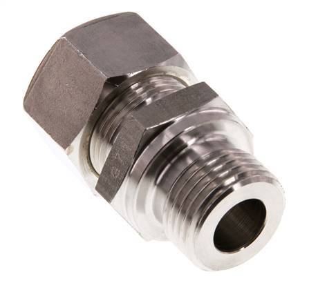 G 1/2'' Buitendraad x 15L RVS Rechte Knelfitting 315 Bar DIN 2353