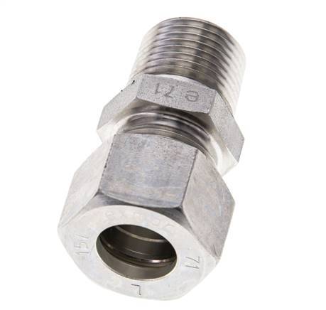 1/2'' NPT Male x 15L Stainless steel Straight Compression Fitting 315 Bar DIN 2353