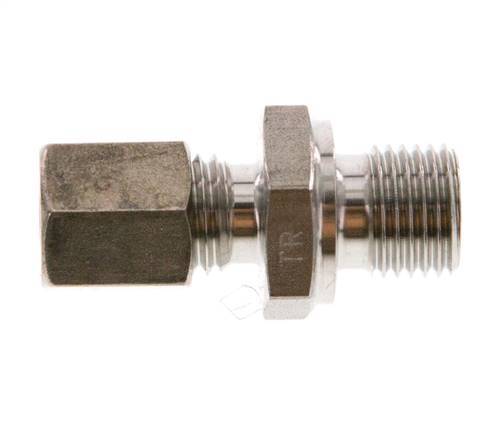 G 1/4'' Buitendraad x 6L RVS Rechte Knelfitting 315 Bar DIN 2353