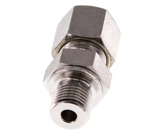 G 1/4'' Buitendraad x 8S RVS Rechte Knelfitting 630 Bar DIN 2353