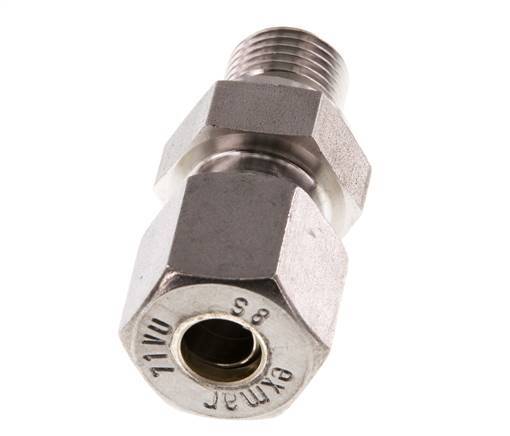 G 1/4'' Buitendraad x 8S RVS Rechte Knelfitting 630 Bar DIN 2353