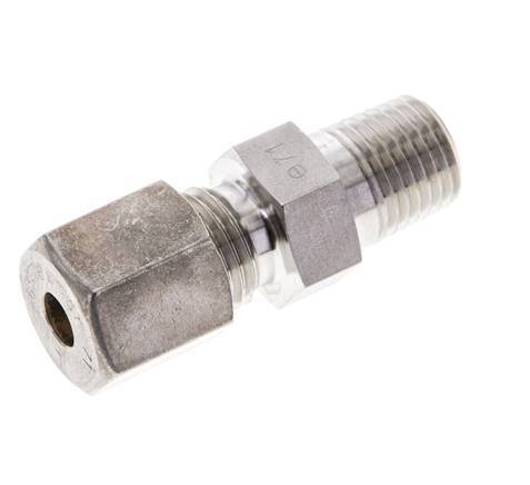 1/4'' NPT Male x 6S Stainless steel Straight Compression Fitting 630 Bar DIN 2353