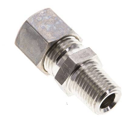 1/4'' NPT Male x 10L Stainless steel Straight Compression Fitting 315 Bar DIN 2353