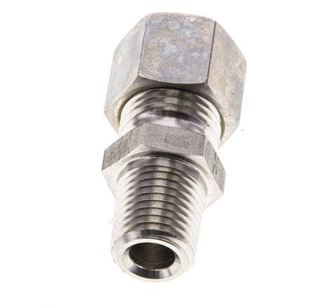 1/4'' NPT Male x 10L Stainless steel Straight Compression Fitting 315 Bar DIN 2353