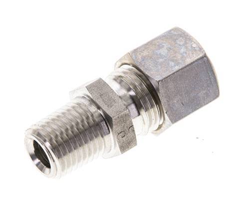 1/4'' NPT Male x 10L Stainless steel Straight Compression Fitting 315 Bar DIN 2353