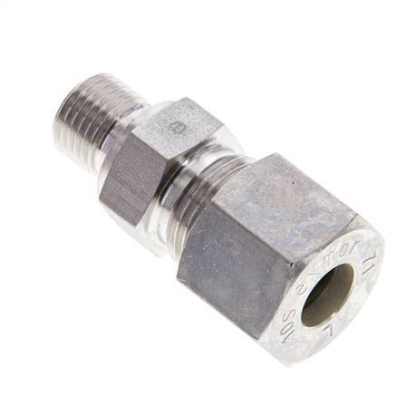 1/4'' NPT Male x 10S Stainless steel Straight Compression Fitting 630 Bar DIN 2353