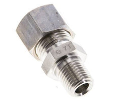 1/4'' NPT Male x 12L Stainless steel Straight Compression Fitting 315 Bar DIN 2353