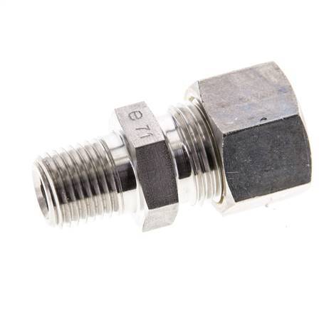 1/4'' NPT Male x 12L Stainless steel Straight Compression Fitting 315 Bar DIN 2353