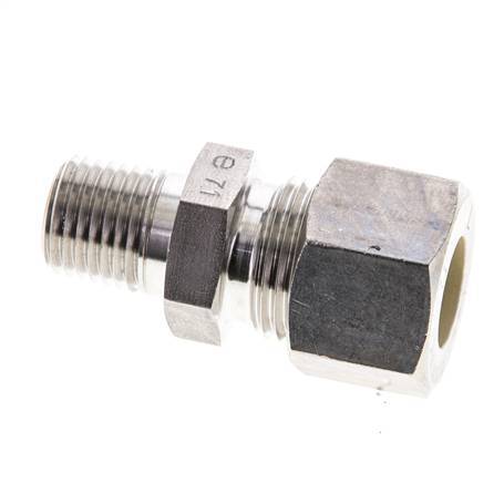 1/4'' NPT Male x 12L Stainless steel Straight Compression Fitting 315 Bar DIN 2353