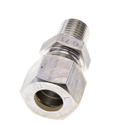 1/4'' NPT Male x 12L Stainless steel Straight Compression Fitting 315 Bar DIN 2353