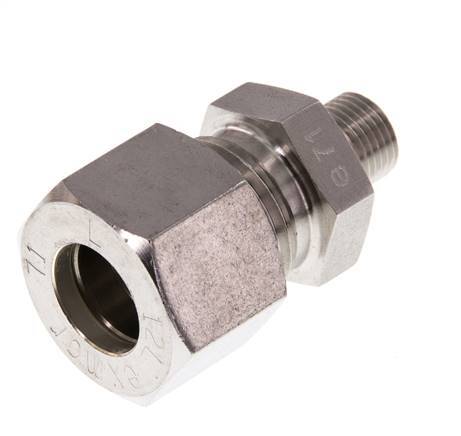 G 1/8'' Buitendraad x 12L RVS Rechte Knelfitting 315 Bar DIN 2353