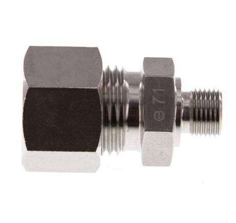 G 1/8'' Buitendraad x 12L RVS Rechte Knelfitting 315 Bar DIN 2353
