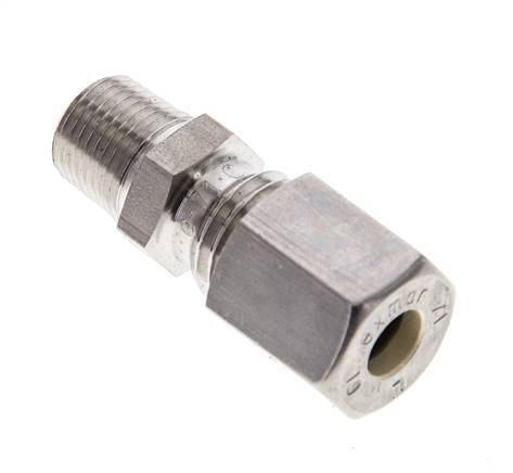 1/8'' NPT Male x 6L Stainless steel Straight Compression Fitting 315 Bar DIN 2353