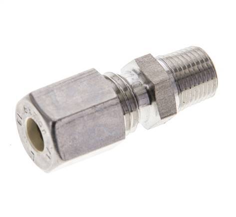 1/8'' NPT Male x 6L Stainless steel Straight Compression Fitting 315 Bar DIN 2353