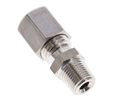 1/8'' NPT Male x 6L Stainless steel Straight Compression Fitting 315 Bar DIN 2353