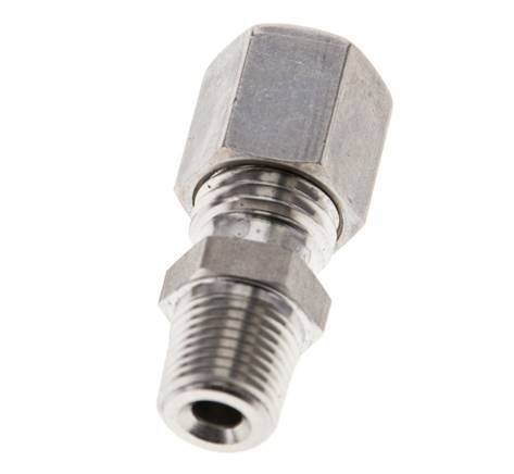 1/8'' NPT Male x 6L Stainless steel Straight Compression Fitting 315 Bar DIN 2353