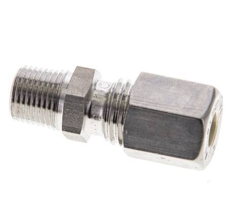 1/8'' NPT Male x 6L Stainless steel Straight Compression Fitting 315 Bar DIN 2353