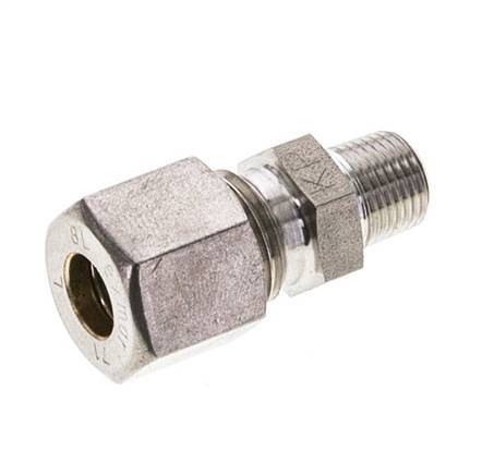 1/8'' NPT Male x 8L Stainless steel Straight Compression Fitting 315 Bar DIN 2353