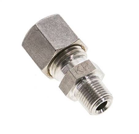 1/8'' NPT Male x 8L Stainless steel Straight Compression Fitting 315 Bar DIN 2353
