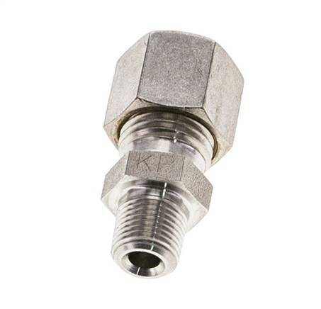 1/8'' NPT Male x 8L Stainless steel Straight Compression Fitting 315 Bar DIN 2353