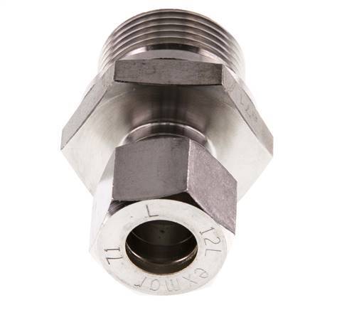 G 3/4'' Buitendraad x 12L RVS Rechte Knelfitting 315 Bar DIN 2353