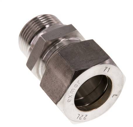 G 3/4'' Buitendraad x 22L RVS Rechte Knelfitting 160 Bar DIN 2353