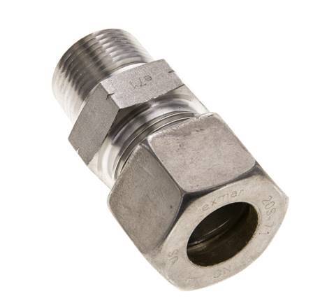 3/4'' NPT Male x 20S Stainless steel Straight Compression Fitting 400 Bar DIN 2353