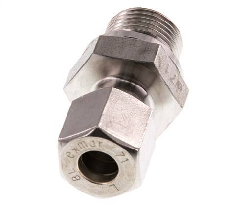 G 3/8'' Buitendraad x 8L RVS Rechte Knelfitting 315 Bar DIN 2353