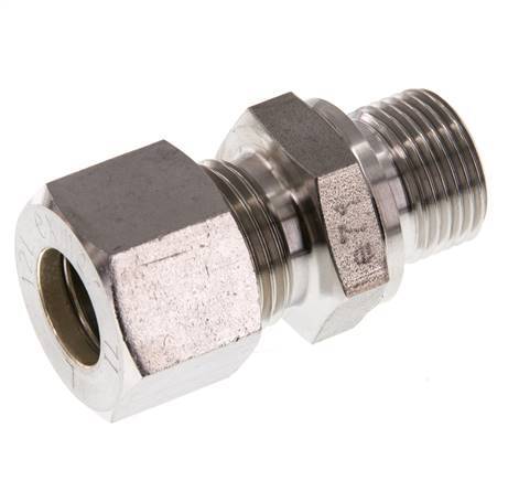 G 3/8'' Buitendraad x 12L RVS Rechte Knelfitting 315 Bar DIN 2353