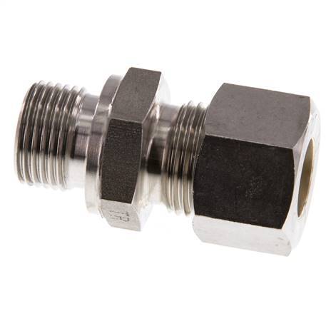 G 3/8'' Buitendraad x 12L RVS Rechte Knelfitting 315 Bar DIN 2353
