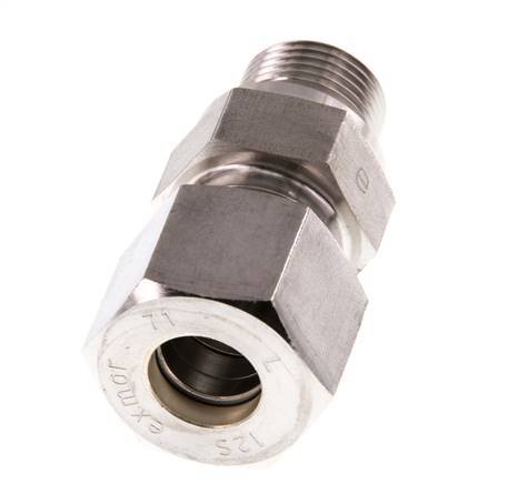 G 3/8'' Buitendraad x 12S RVS Rechte Knelfitting 630 Bar DIN 2353