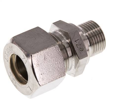 G 3/8'' Buitendraad x 15L RVS Rechte Knelfitting 315 Bar DIN 2353