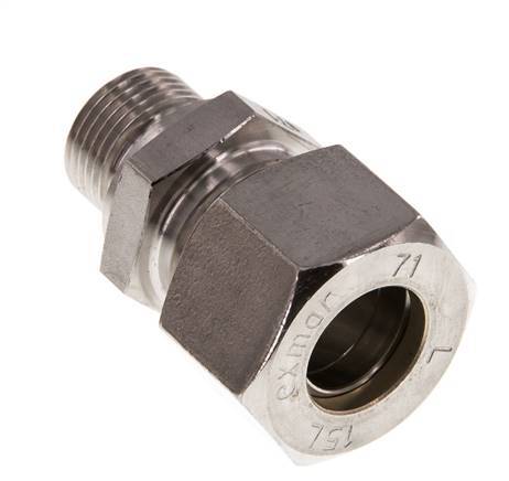 G 3/8'' Buitendraad x 15L RVS Rechte Knelfitting 315 Bar DIN 2353