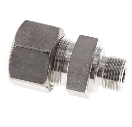 G 3/8'' Buitendraad x 16S RVS Rechte Knelfitting 400 Bar DIN 2353