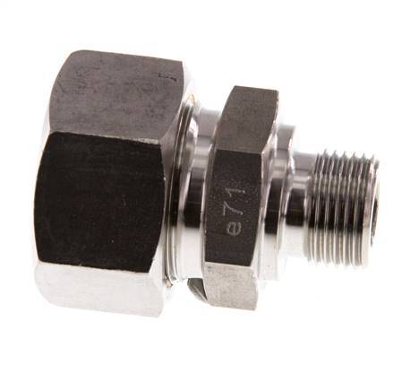 G 3/8'' Buitendraad x 18L RVS Rechte Knelfitting 315 Bar DIN 2353