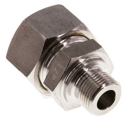 G 3/8'' Buitendraad x 18L RVS Rechte Knelfitting 315 Bar DIN 2353