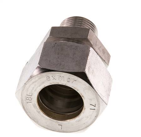 G 3/8'' Buitendraad x 18L RVS Rechte Knelfitting 315 Bar DIN 2353