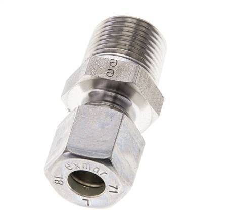3/8'' NPT Male x 8L Stainless steel Straight Compression Fitting 315 Bar DIN 2353