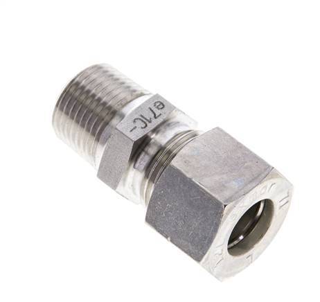 3/8'' NPT Male x 12L Stainless steel Straight Compression Fitting 315 Bar DIN 2353