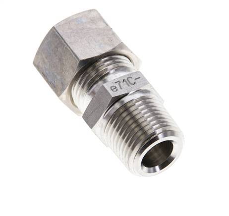 3/8'' NPT Male x 12L Stainless steel Straight Compression Fitting 315 Bar DIN 2353