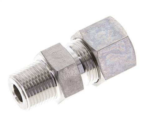 3/8'' NPT Male x 12S Stainless steel Straight Compression Fitting 630 Bar DIN 2353