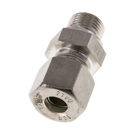 M16x1.5 Buitendraad x 10S RVS Rechte Knelfitting 630 Bar DIN 2353