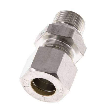 M16x1.5 Buitendraad x 12L RVS Rechte Knelfitting 315 Bar DIN 2353