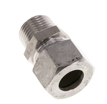 M18x1.5 Buitendraad x 10L RVS Rechte Knelfitting 315 Bar DIN 2353