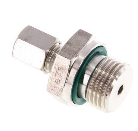 G 1/2'' Buitendraad x 6L RVS Rechte Knelfitting met FKM Afdichting 315 Bar DIN 2353