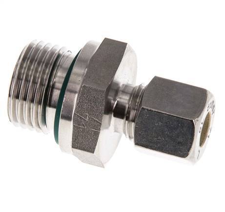 G 1/2'' Buitendraad x 8L RVS Rechte Knelfitting met FKM Afdichting 315 Bar DIN 2353
